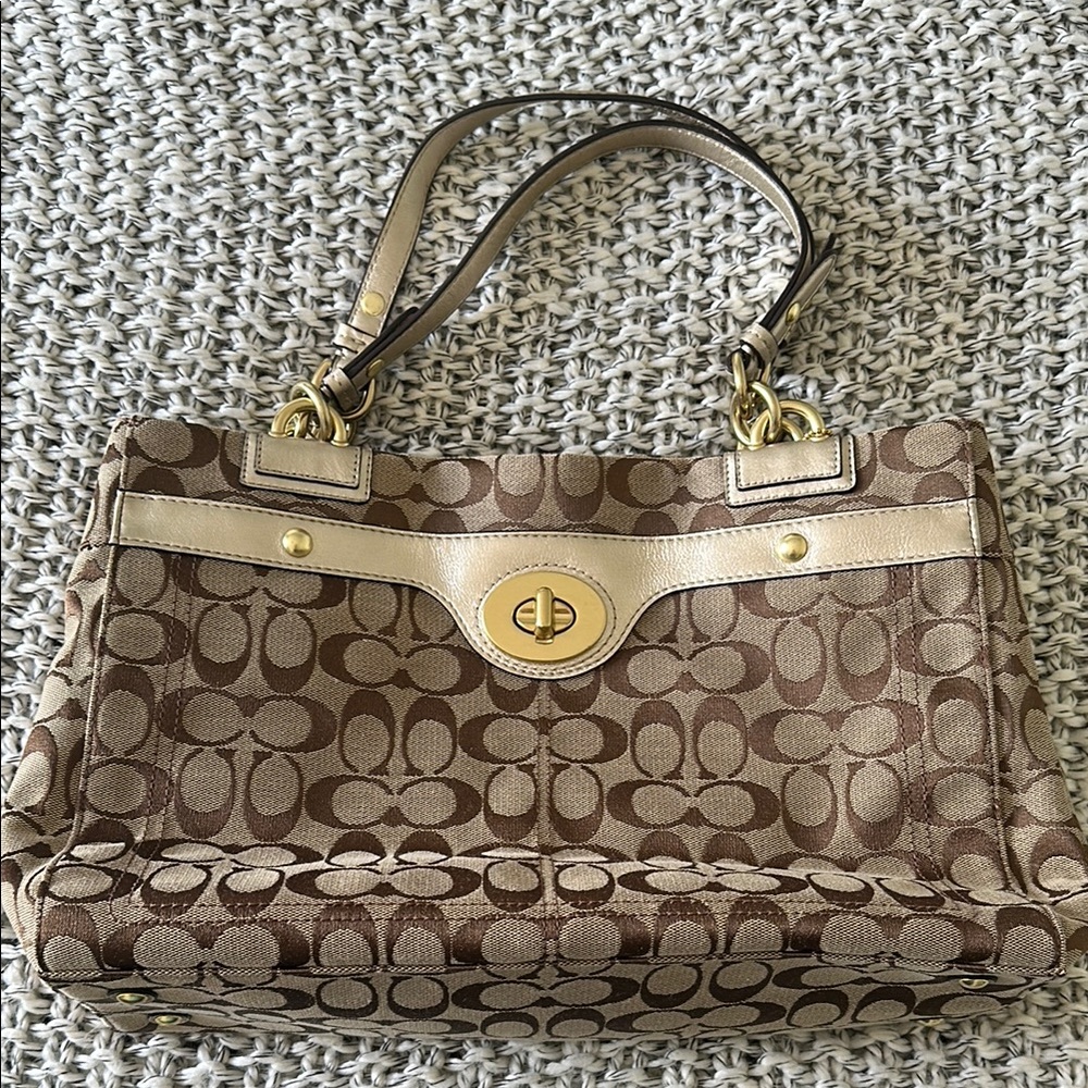Coach Tan Signature Tote Bag